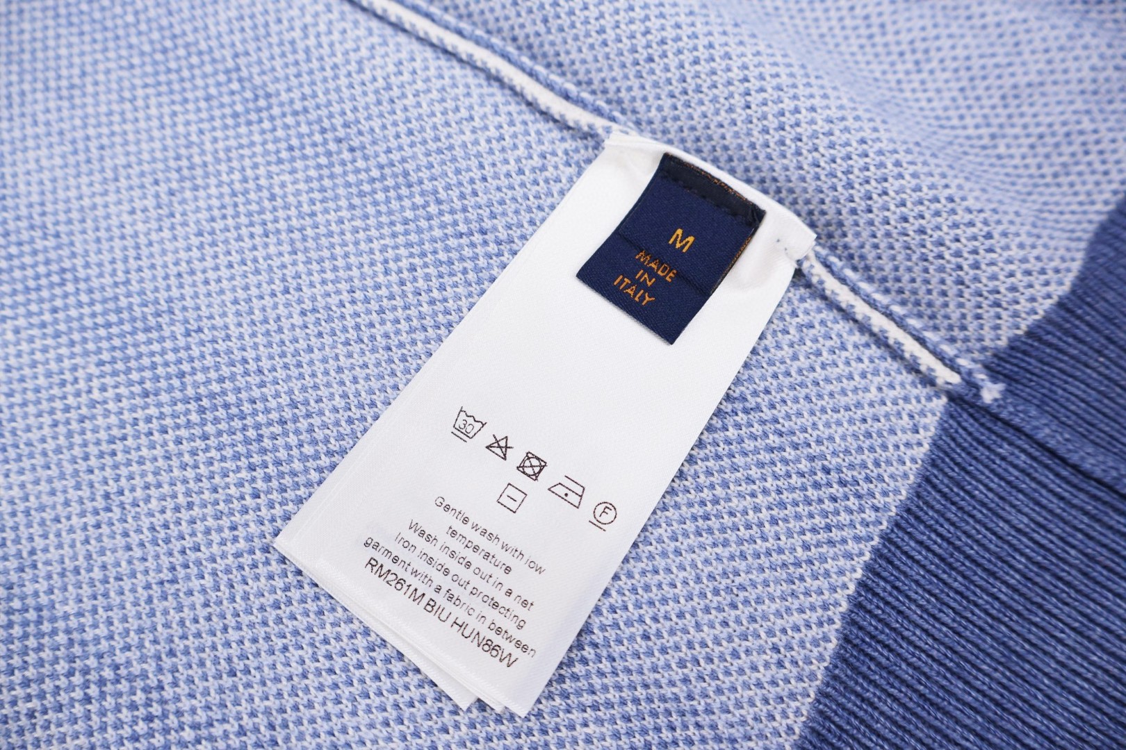 LOUIS VUITTON 路易威登 条纹提花单排扣开衫 针织衫 毛衣 外套 蓝色 B0 1AJUHH