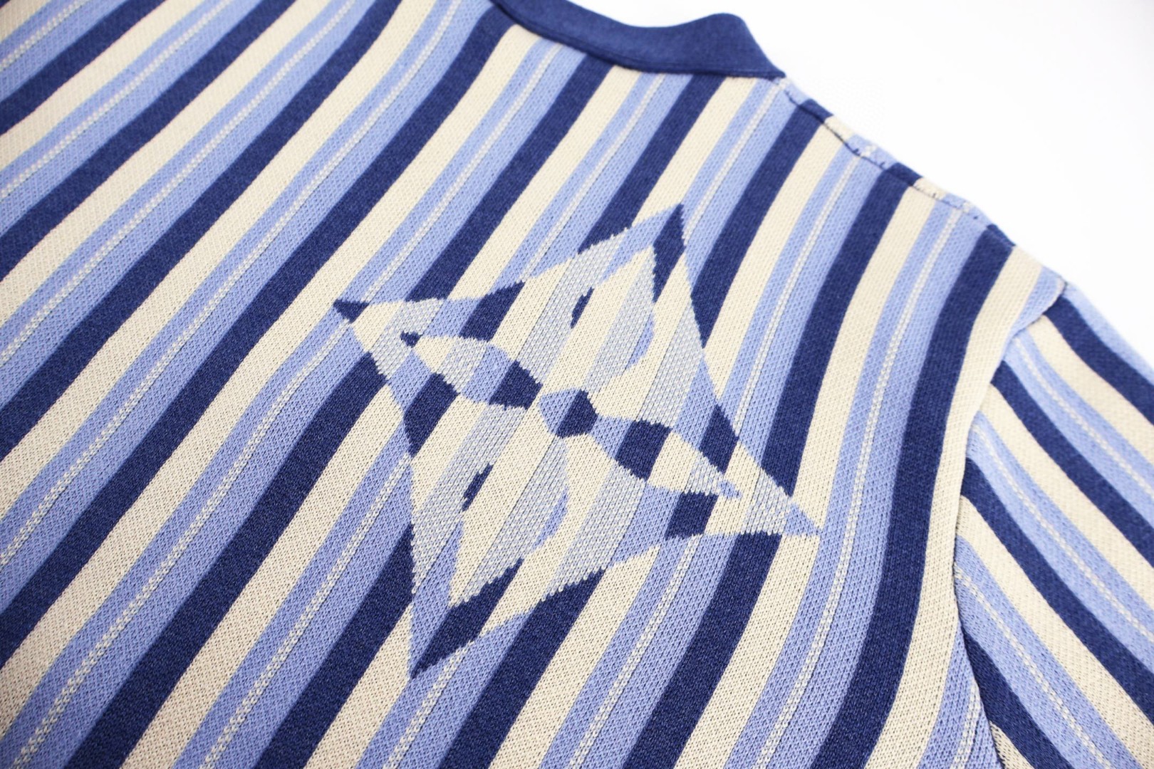 LOUIS VUITTON 路易威登 条纹提花单排扣开衫 针织衫 毛衣 外套 蓝色 B0 1AJUHH