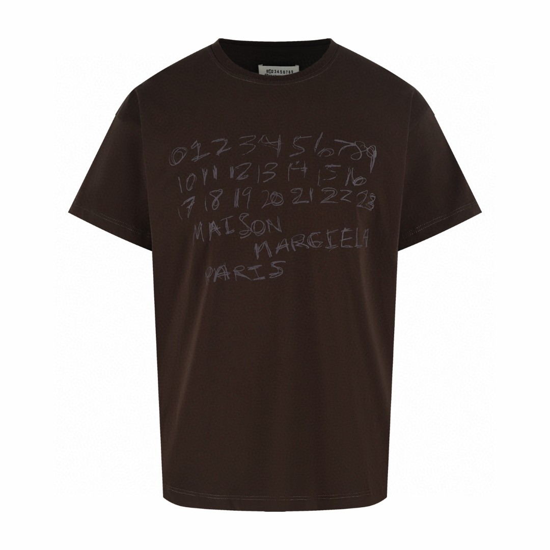 Maison Margiela 马吉拉 数字涂鸦圆领短袖 T恤 套头 夏季 沙色 棕色 A0 S51GC0544S24575119