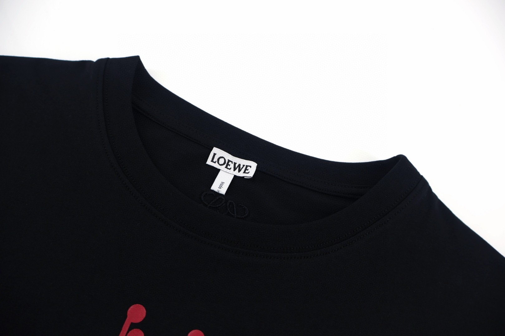 Loewe 罗意威 皇冠褶皱圆领短袖 T恤 白色 黑色 A0 S540Y22X93-2100