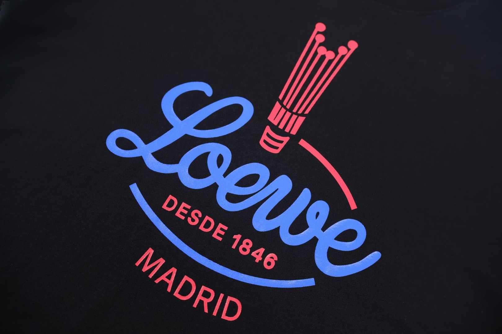 Loewe 罗意威 皇冠褶皱圆领短袖 T恤 白色 黑色 A0 S540Y22X93-2100