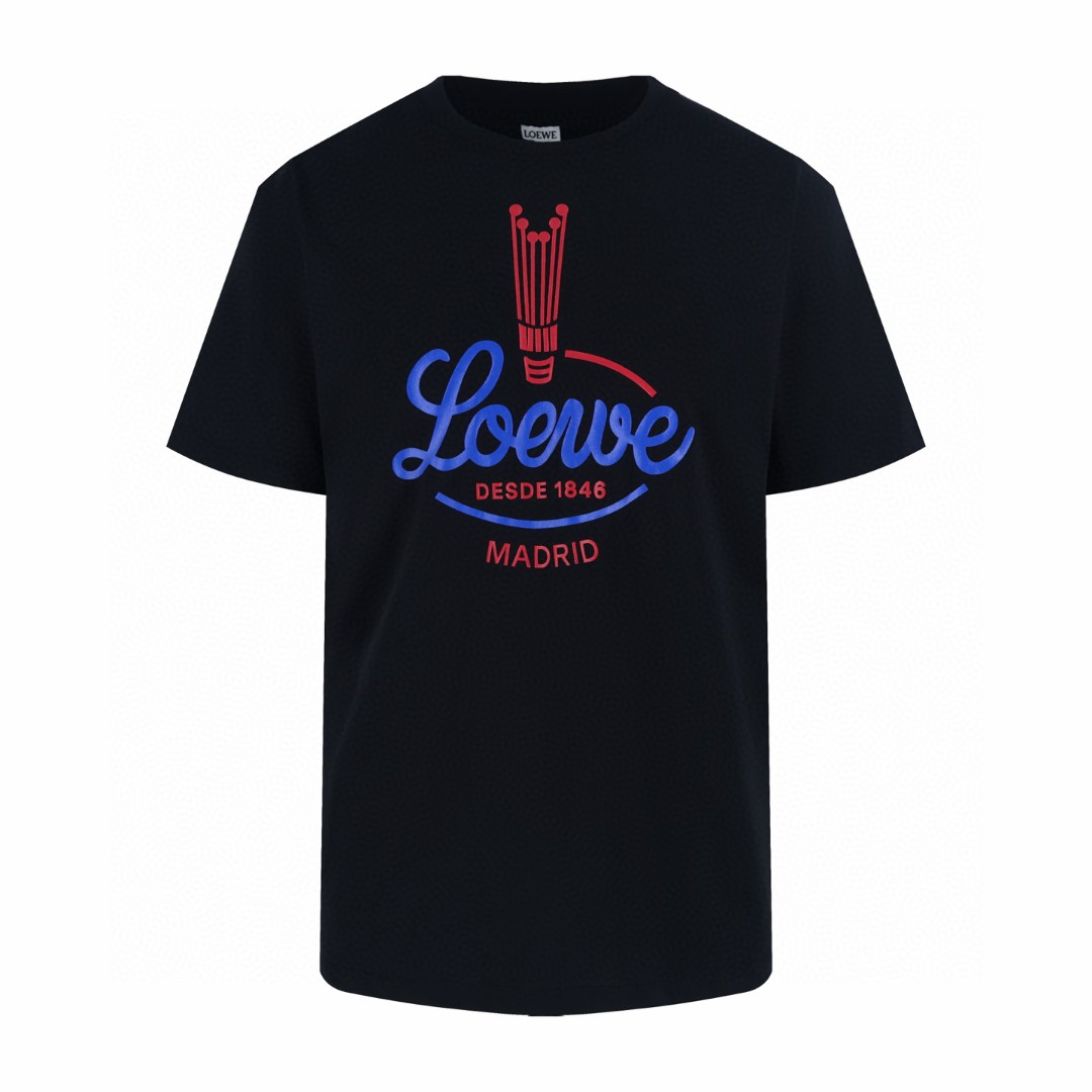 Loewe 罗意威 皇冠褶皱圆领短袖 T恤 白色 黑色 A0 S540Y22X93-2100