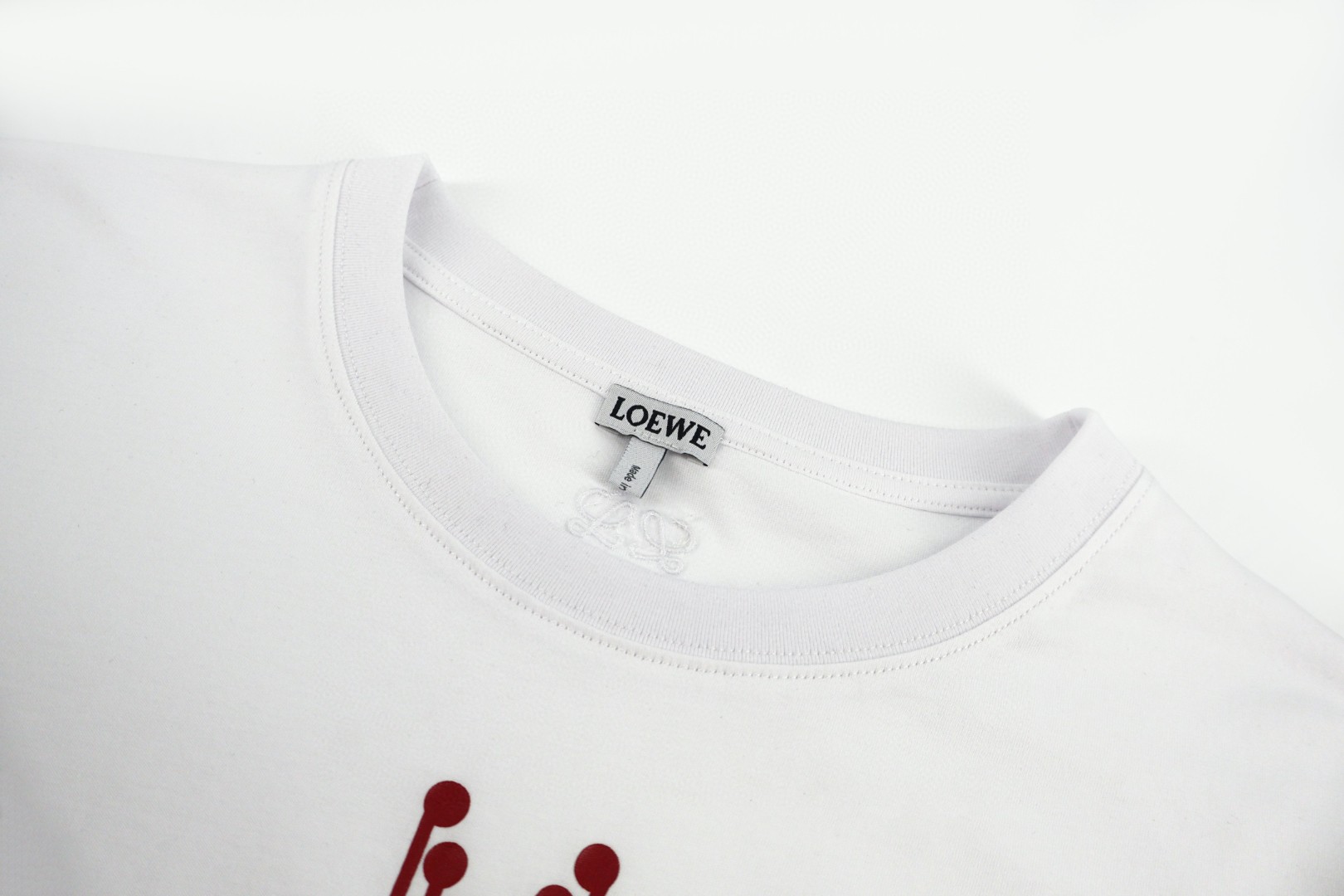 Loewe 罗意威 皇冠褶皱圆领短袖 T恤 白色 黑色 A0 S540Y22X93-2100