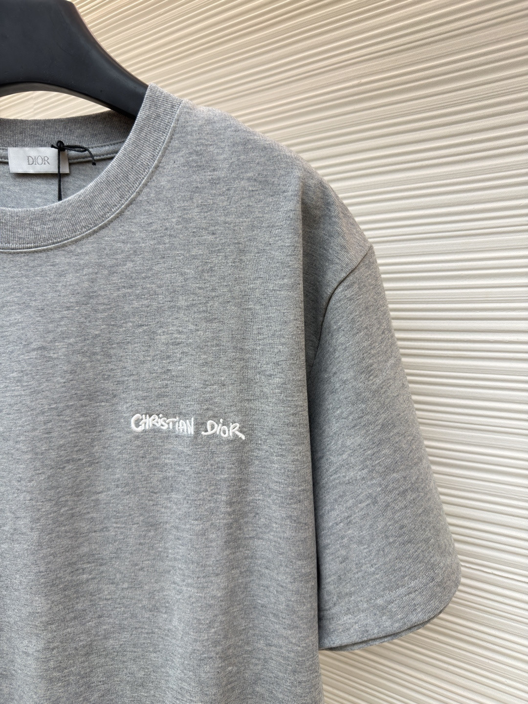 DIOR 迪奥 刺绣字母logo圆领短袖 T恤 夏季 灰色 A0 443J696B0554-C880
