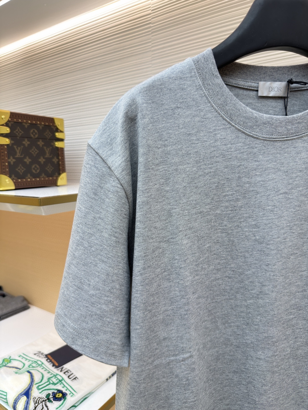 DIOR 迪奥 刺绣字母logo圆领短袖 T恤 夏季 灰色 A0 443J696B0554-C880