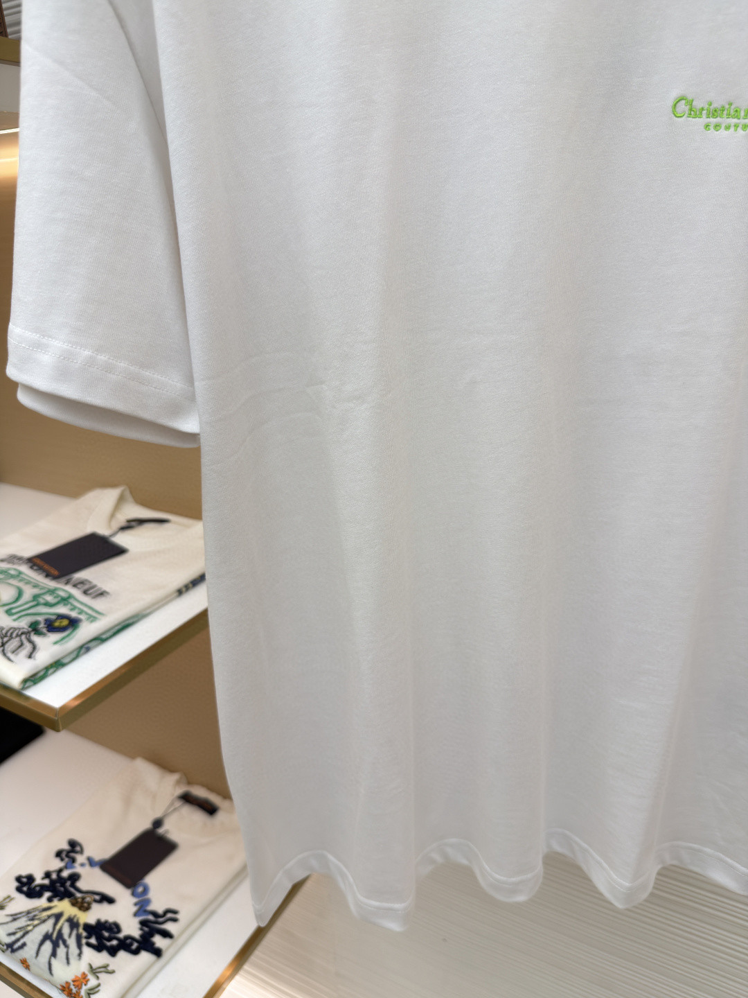 DIOR 迪奥 刺绣字母logo圆领短袖 T恤 夏季 蓝色 白色 A0 483J696B0554-C582