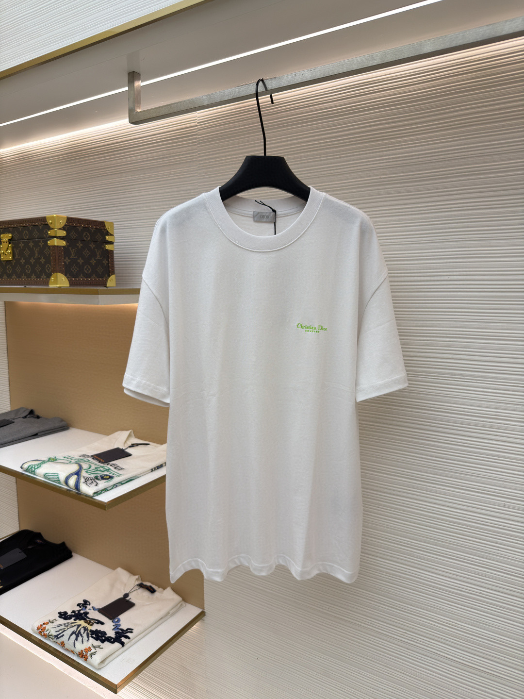 DIOR 迪奥 刺绣字母logo圆领短袖 T恤 夏季 蓝色 白色 A0 483J696B0554-C582