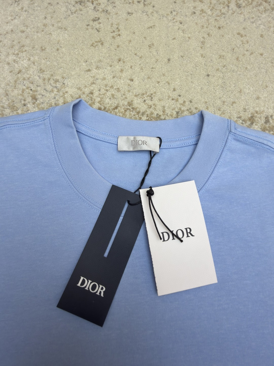 DIOR 迪奥 刺绣字母logo圆领短袖 T恤 夏季 蓝色 白色 A0 483J696B0554-C582