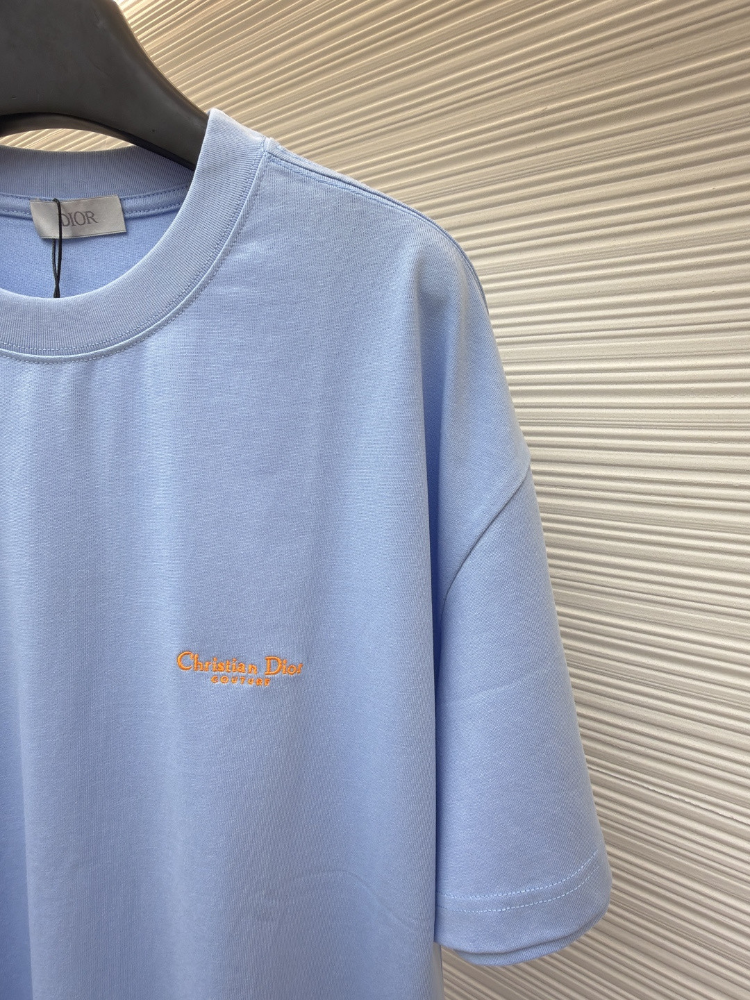 DIOR 迪奥 刺绣字母logo圆领短袖 T恤 夏季 蓝色 白色 A0 483J696B0554-C582