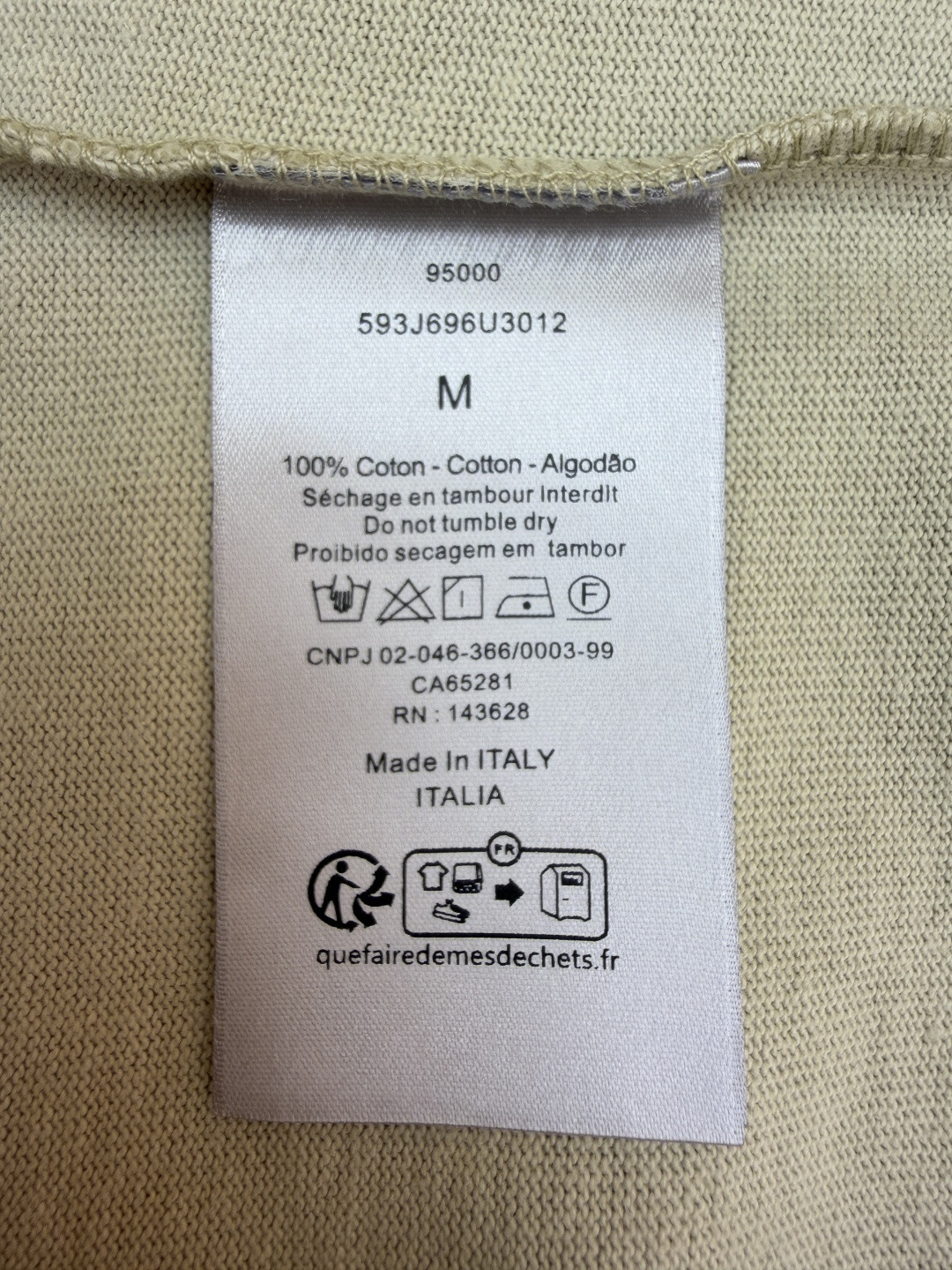 DIOR 迪奥 章仔补丁圆领短袖 T恤 夏季 蓝色 米色 A0 513J696D0554-C580