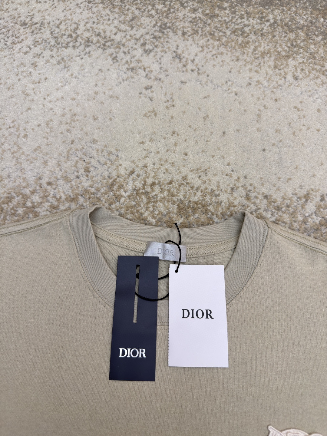DIOR 迪奥 章仔补丁圆领短袖 T恤 夏季 蓝色 米色 A0 513J696D0554-C580
