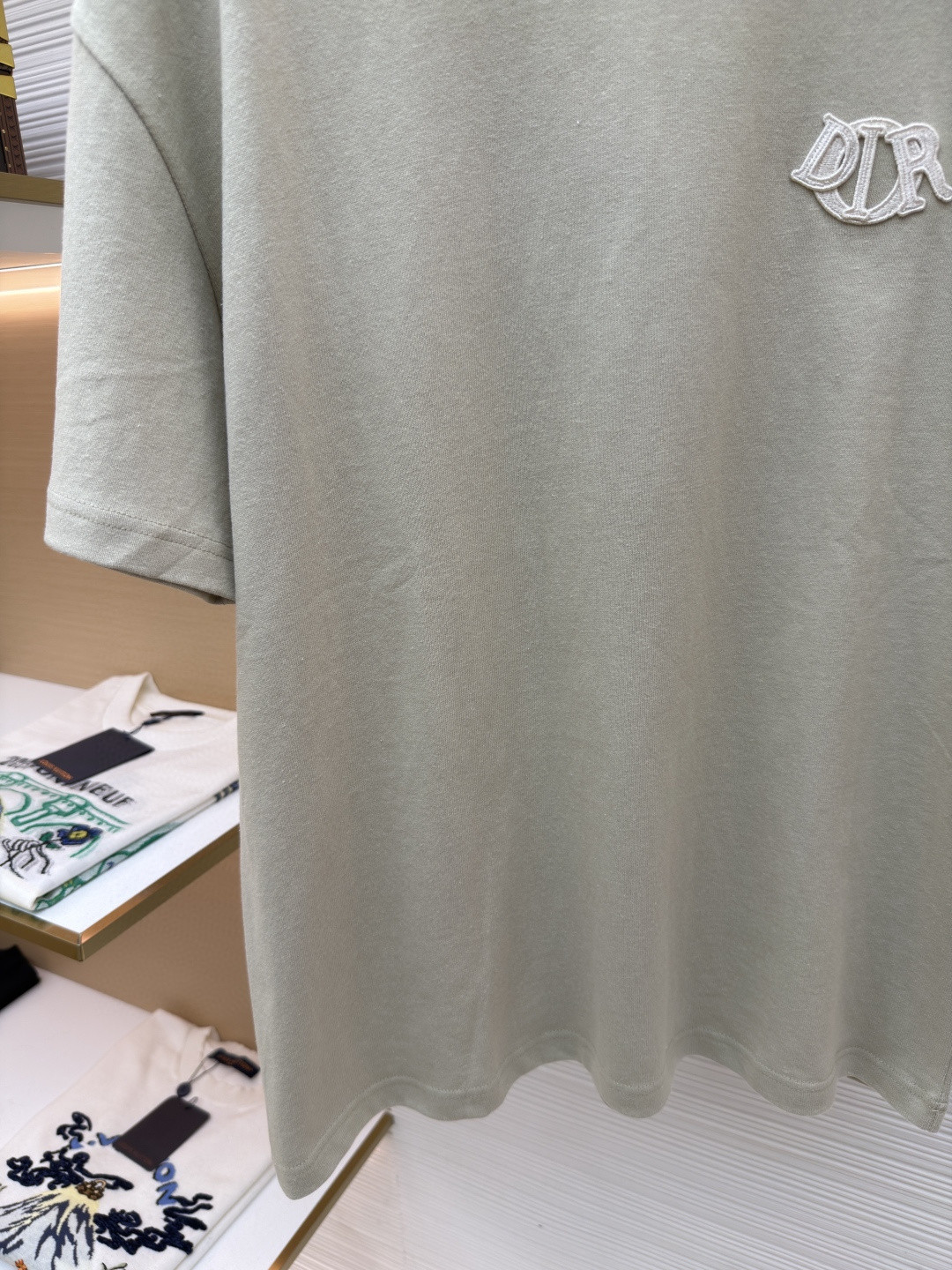 DIOR 迪奥 章仔补丁圆领短袖 T恤 夏季 蓝色 米色 A0 513J696D0554-C580