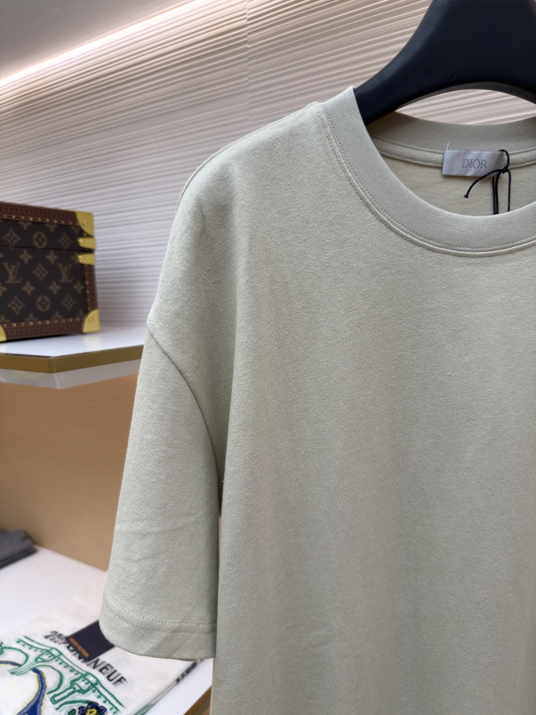 DIOR 迪奥 章仔补丁圆领短袖 T恤 夏季 蓝色 米色 A0 513J696D0554-C580