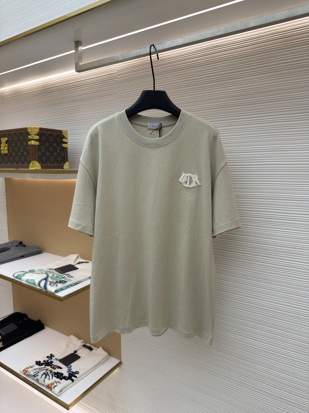 DIOR 迪奥 章仔补丁圆领短袖 T恤 夏季 蓝色 米色 A0 513J696D0554-C580