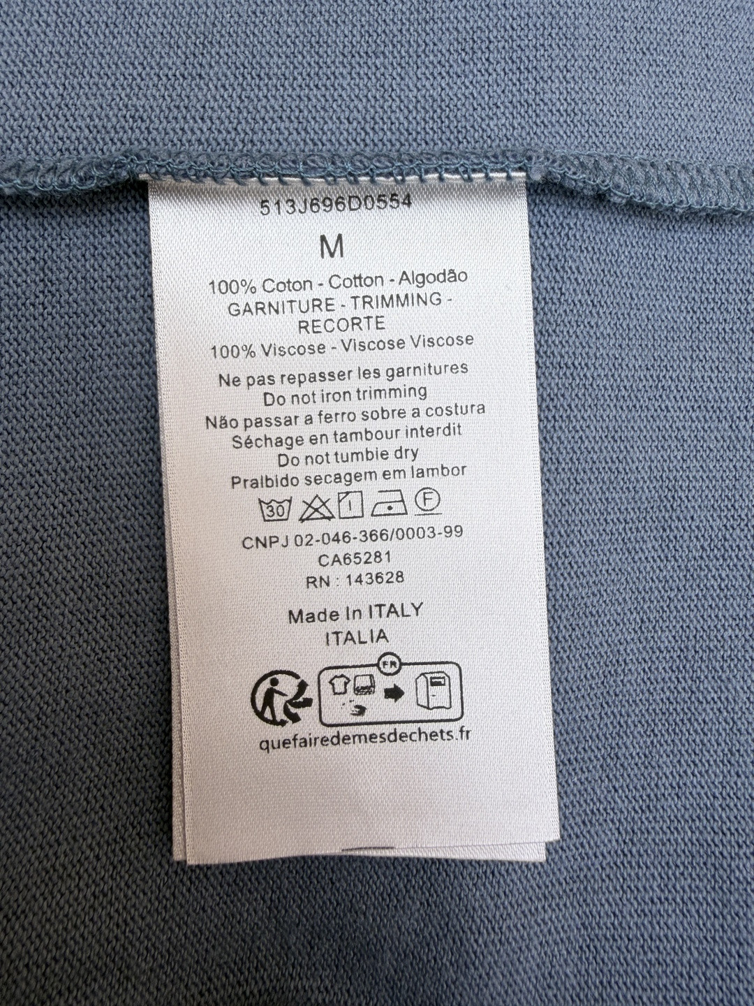 DIOR 迪奥 章仔补丁圆领短袖 T恤 夏季 蓝色 米色 A0 513J696D0554-C580