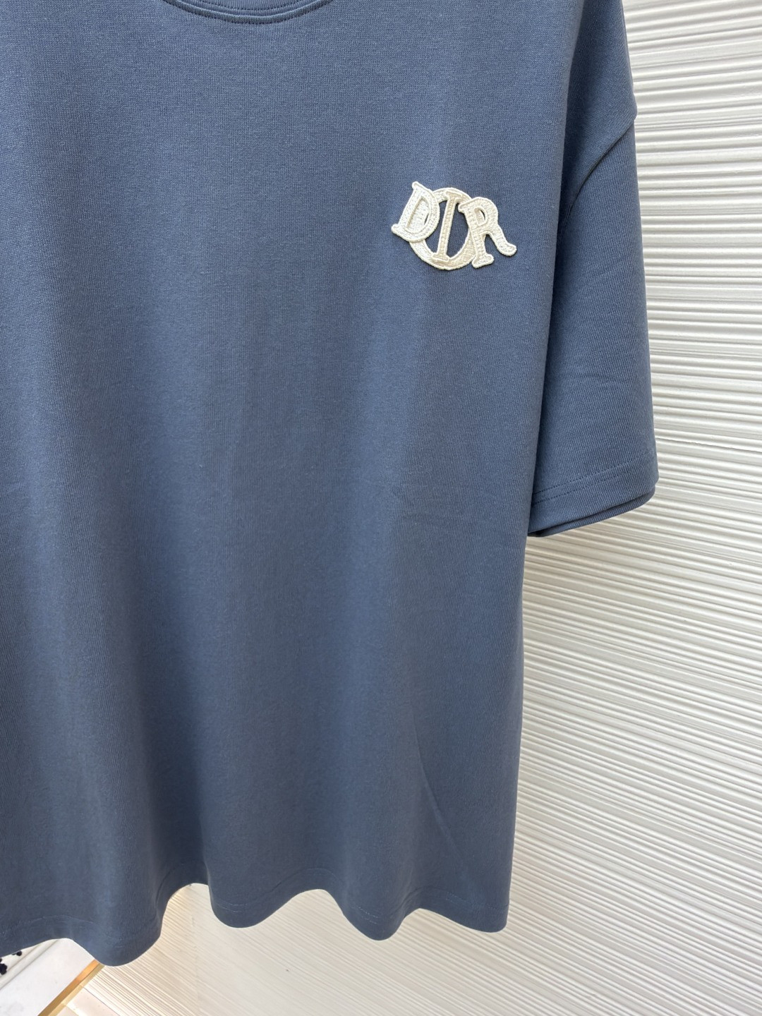 DIOR 迪奥 章仔补丁圆领短袖 T恤 夏季 蓝色 米色 A0 513J696D0554-C580