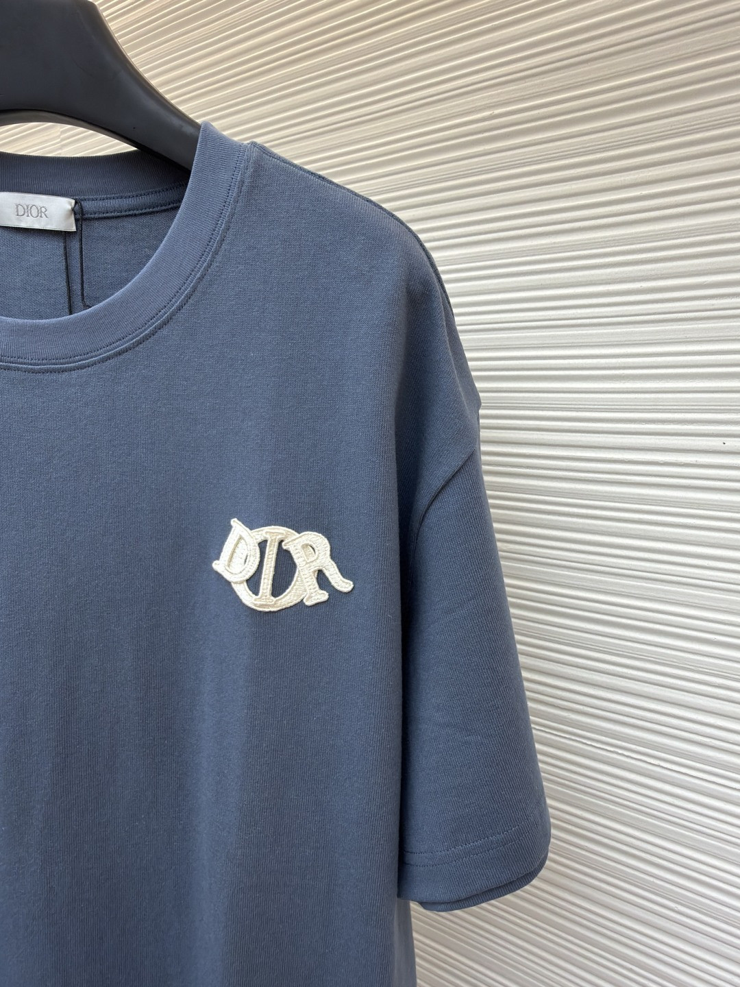 DIOR 迪奥 章仔补丁圆领短袖 T恤 夏季 蓝色 米色 A0 513J696D0554-C580