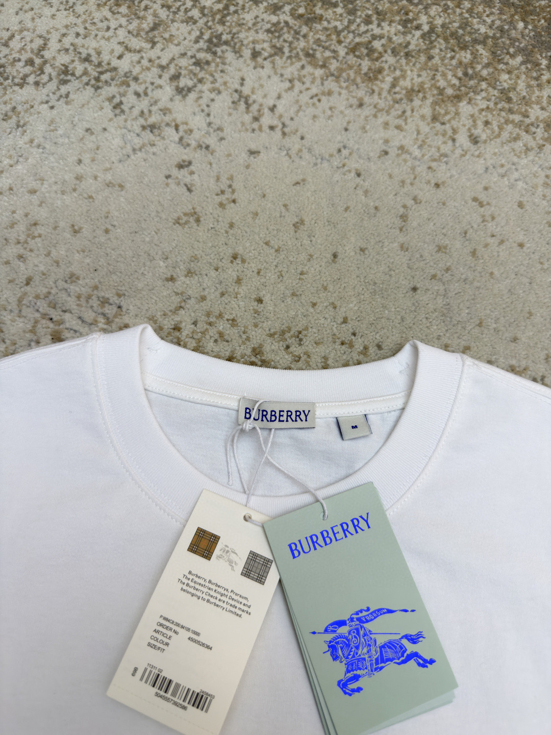 Burberry 巴宝莉 格子战马刺绣圆领Tee 短袖 T恤 白色 A0 81101161