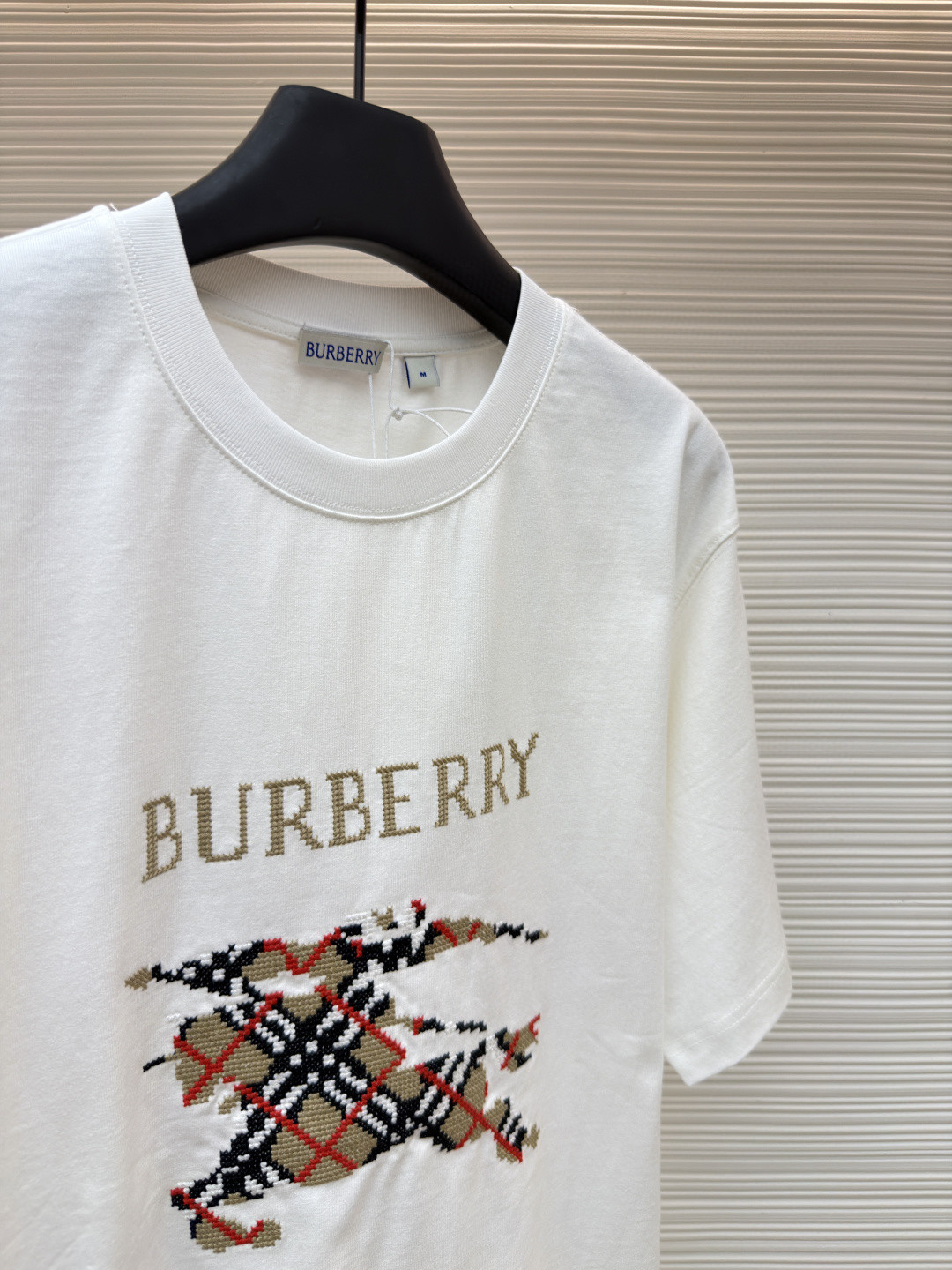 Burberry 巴宝莉 格子战马刺绣圆领Tee 短袖 T恤 白色 A0 81101161