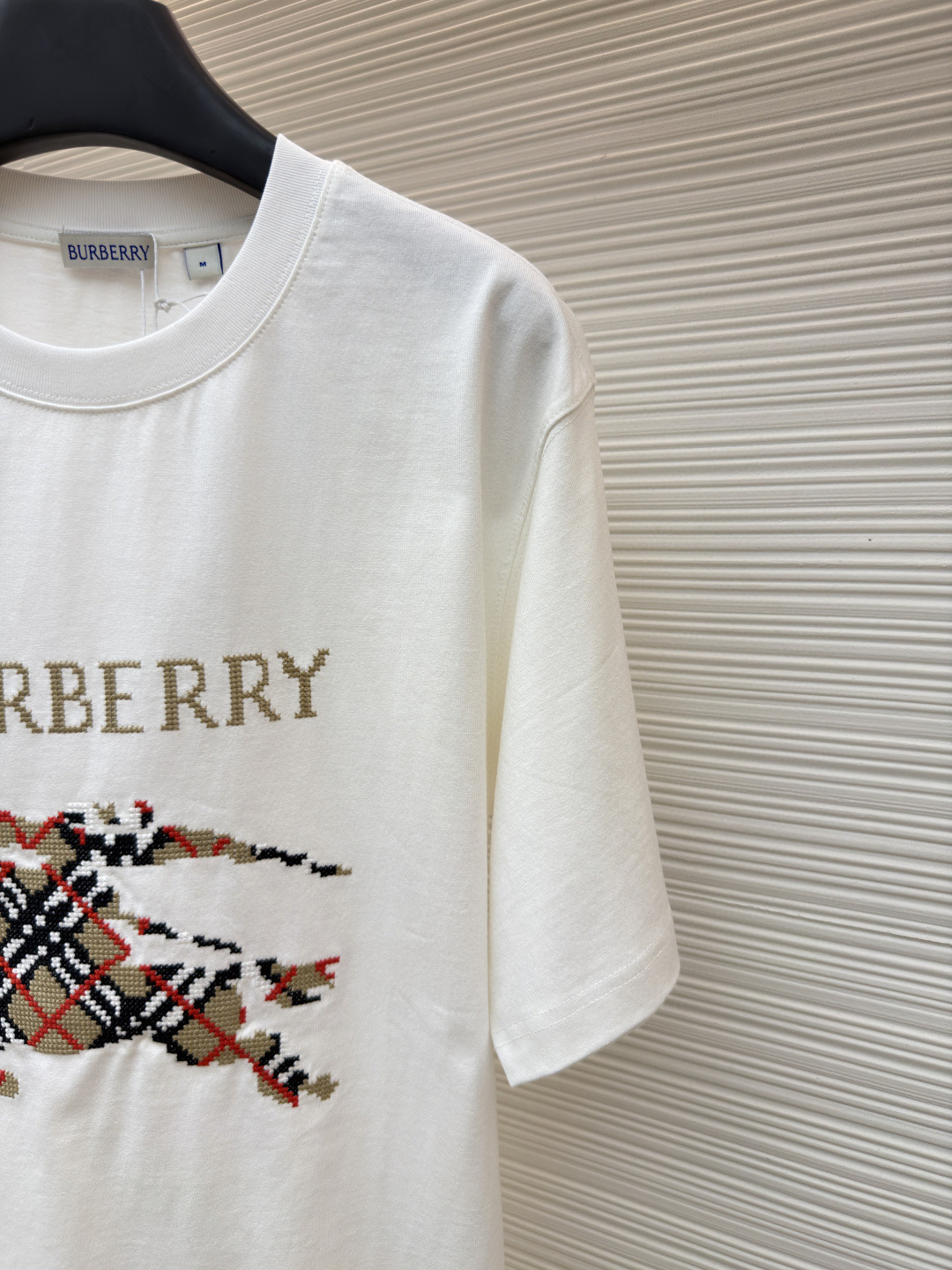 Burberry 巴宝莉 格子战马刺绣圆领Tee 短袖 T恤 白色 A0 81101161