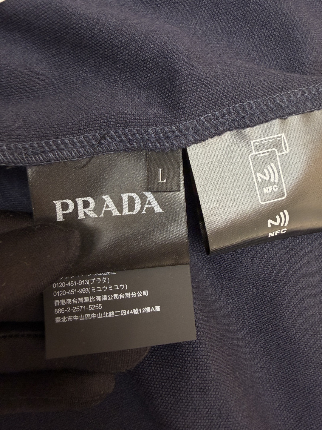 PRADA 普拉达 撞色假两件Polo衫 短袖 T恤 蓝色 A2 UJN911-15DA-F0124-S-OOO