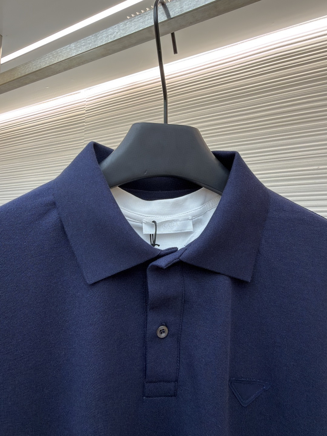 PRADA 普拉达 撞色假两件Polo衫 短袖 T恤 蓝色 A2 UJN911-15DA-F0124-S-OOO