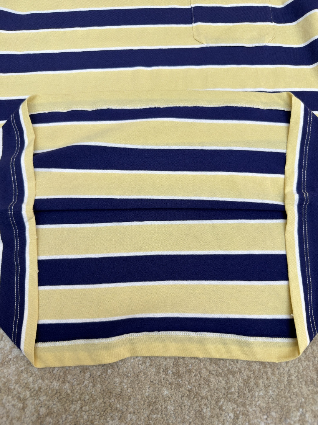 PRADA 普拉达 条纹口袋圆领短袖 T恤 黄色 A0 39610-189P-F065G-S-OOO