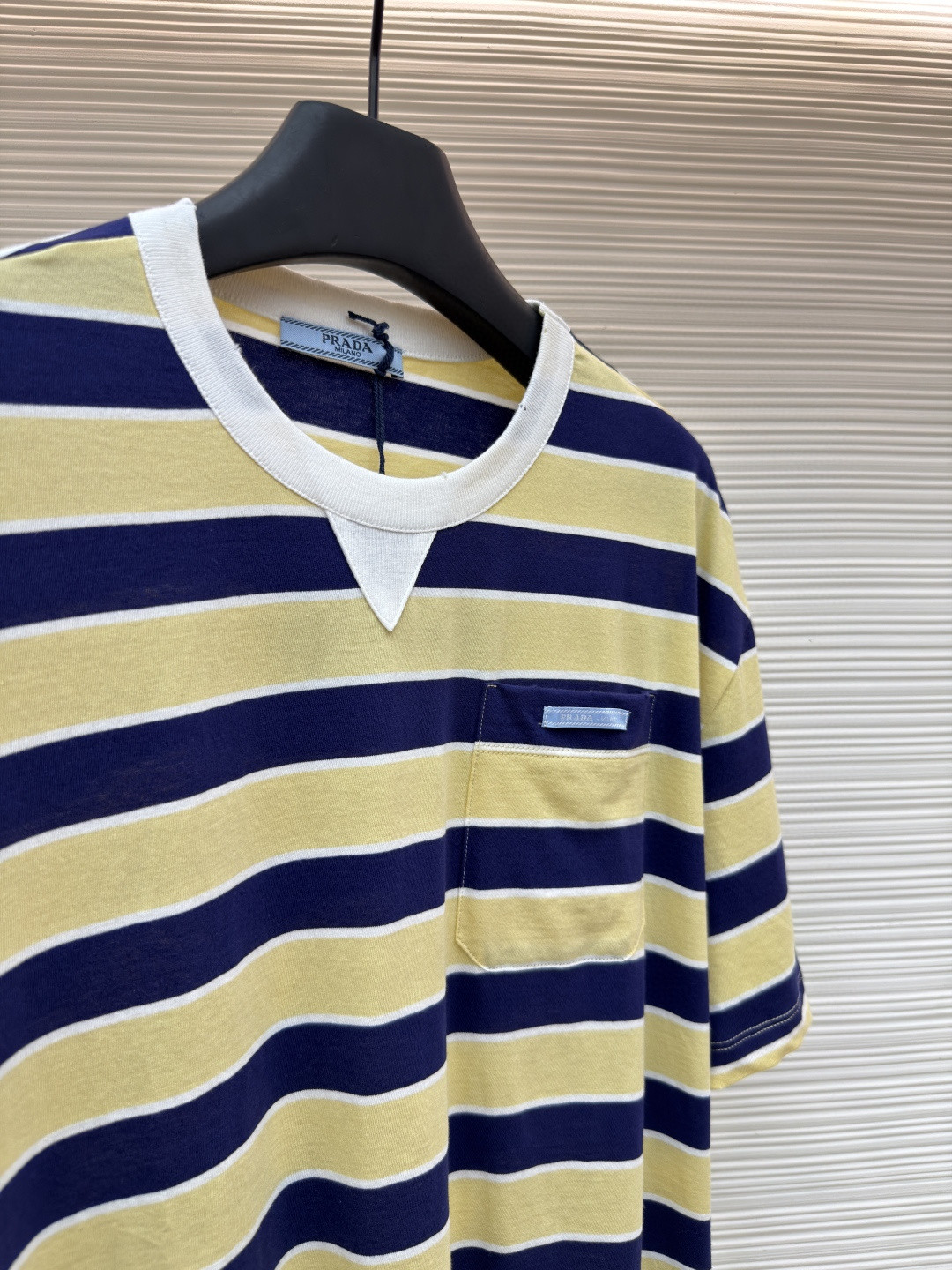 PRADA 普拉达 条纹口袋圆领短袖 T恤 黄色 A0 39610-189P-F065G-S-OOO