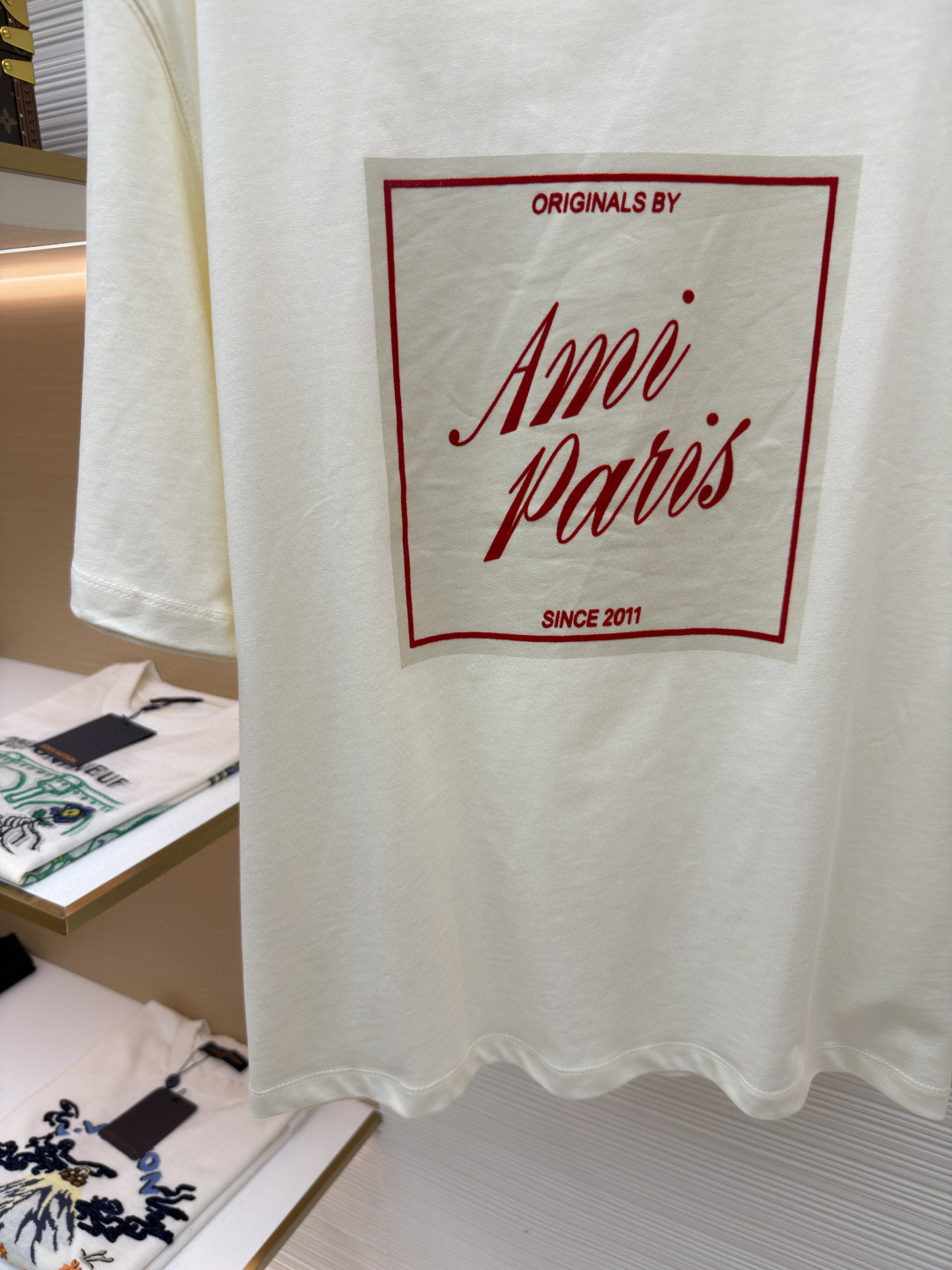 AMIPARIS Ami 复古印花圆领短袖 T恤 夏季 白色 A0 UTS385726136