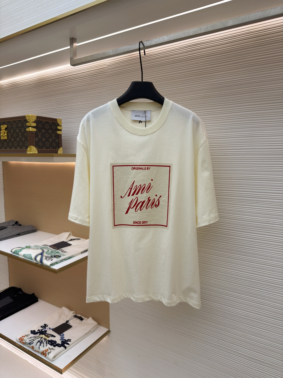 AMIPARIS Ami 复古印花圆领短袖 T恤 夏季 白色 A0 UTS385726136