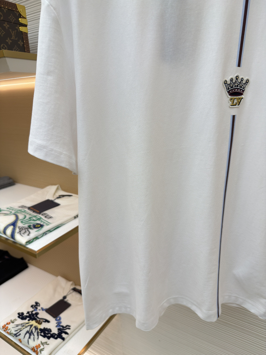 LOUIS VUITTON 路易威登 LV 标识皇冠圆领短袖 T恤 夏季 白色 A0 1AIKCG