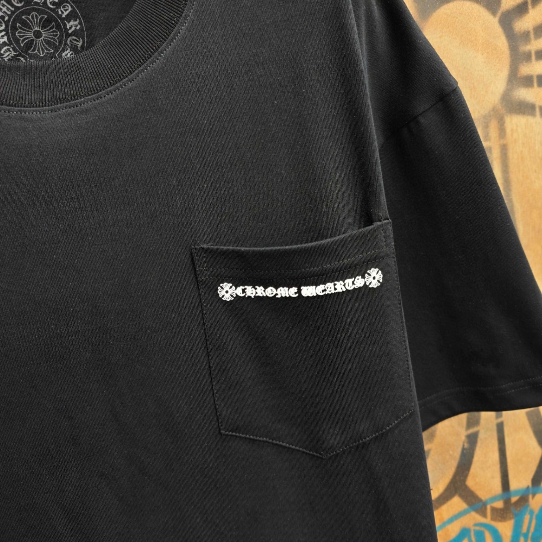 Chrome Hearts 克罗心 后背十字架印花圆领短袖 T恤 白色 黑色 A0