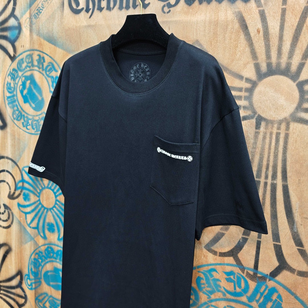 Chrome Hearts 克罗心 后背十字架印花圆领短袖 T恤 白色 黑色 A0