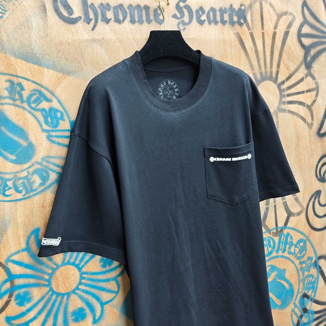 Chrome Hearts 克罗心 后背十字架印花圆领短袖 T恤 白色 黑色 A0