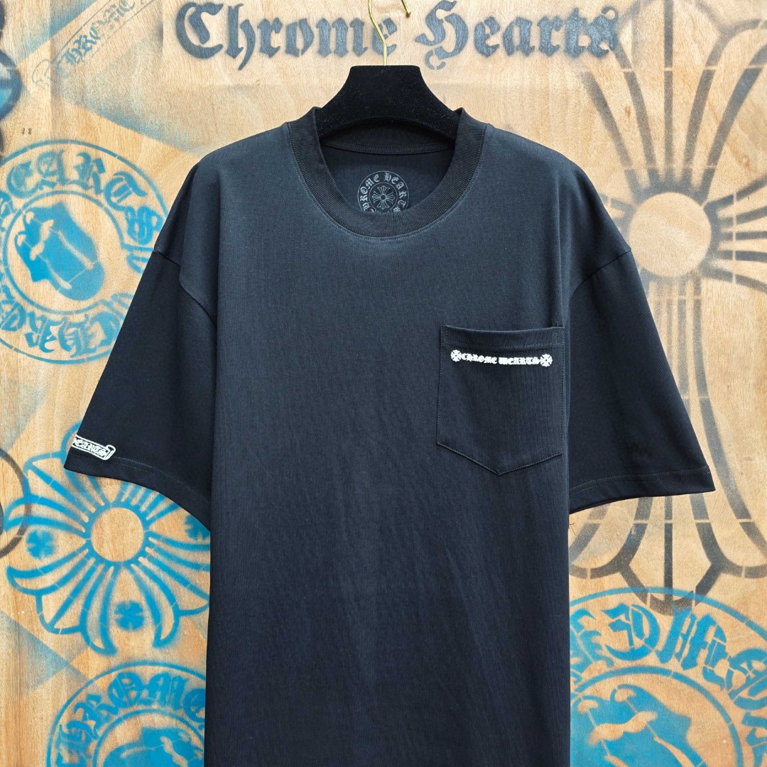 Chrome Hearts 克罗心 后背十字架印花圆领短袖 T恤 白色 黑色 A0