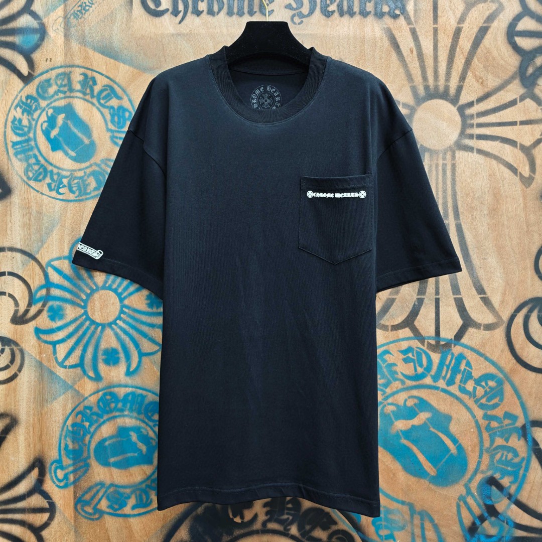 Chrome Hearts 克罗心 后背十字架印花圆领短袖 T恤 白色 黑色 A0