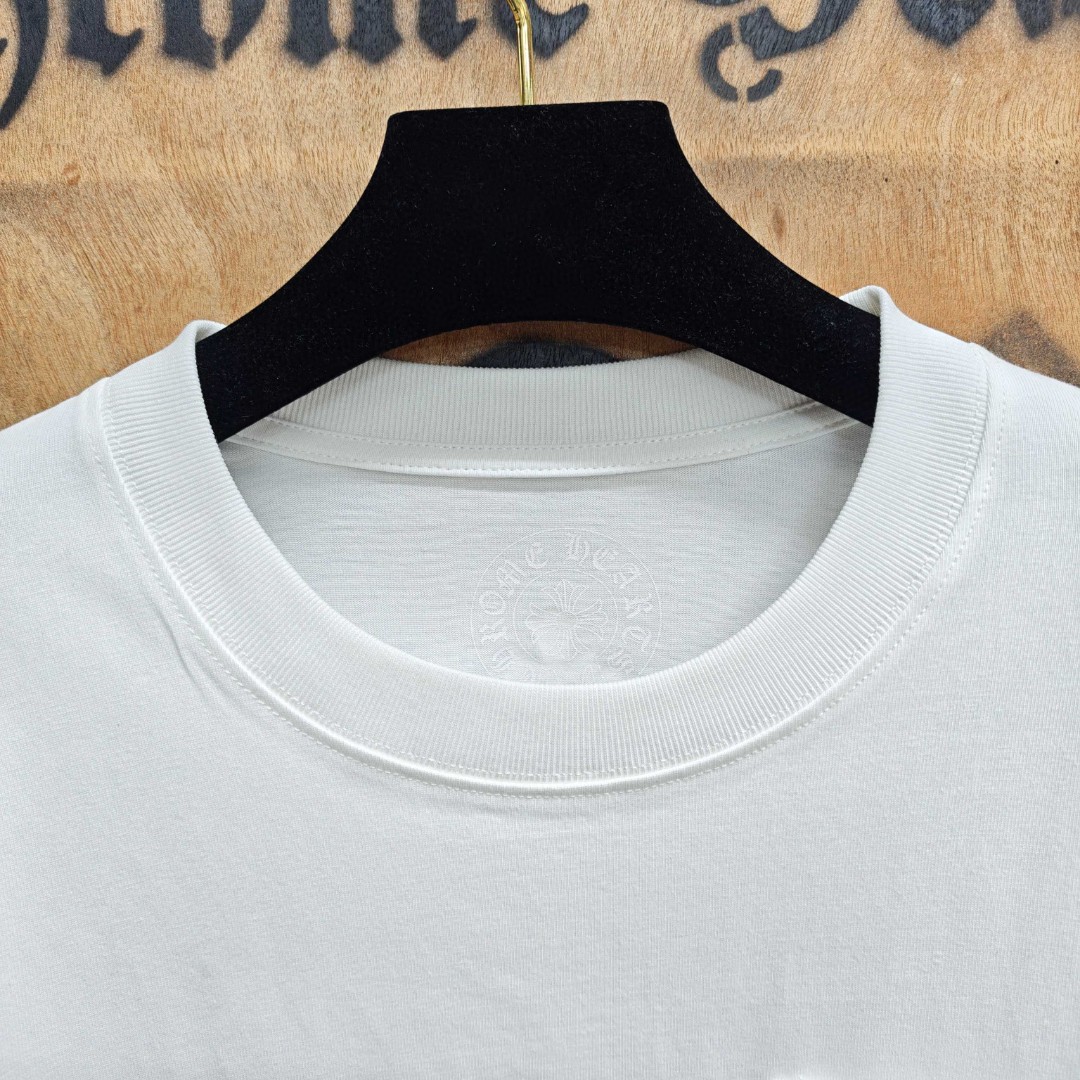 Chrome Hearts 克罗心 后背十字架印花圆领短袖 T恤 白色 黑色 A0