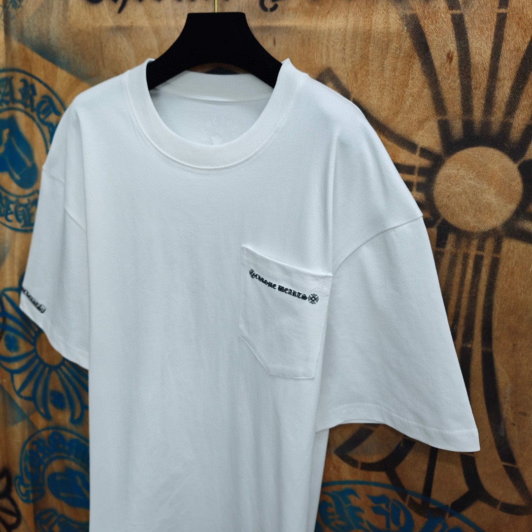 Chrome Hearts 克罗心 后背十字架印花圆领短袖 T恤 白色 黑色 A0