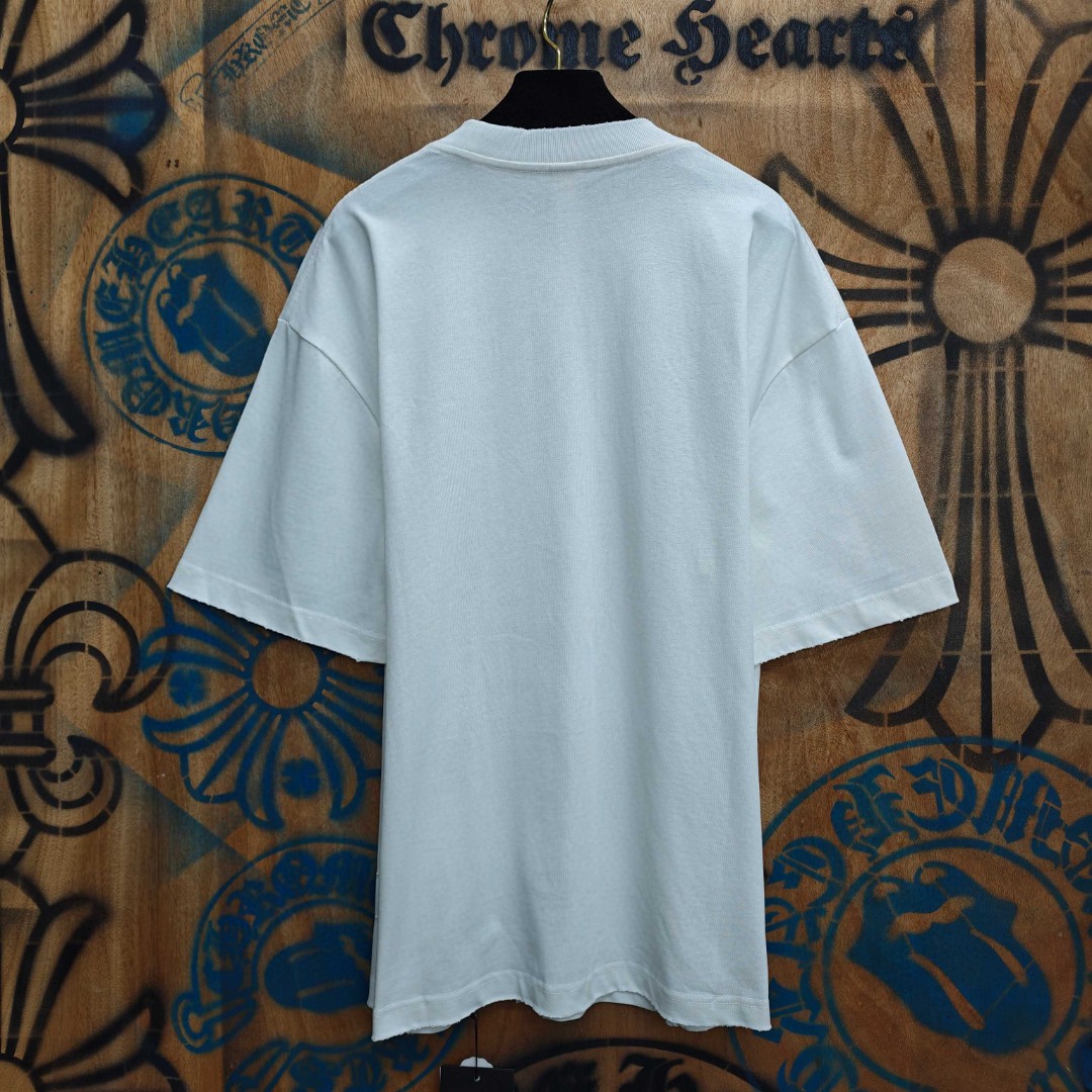 Chrome Hearts 克罗心 链条印花圆领短袖 T恤 白色 黑色 A0