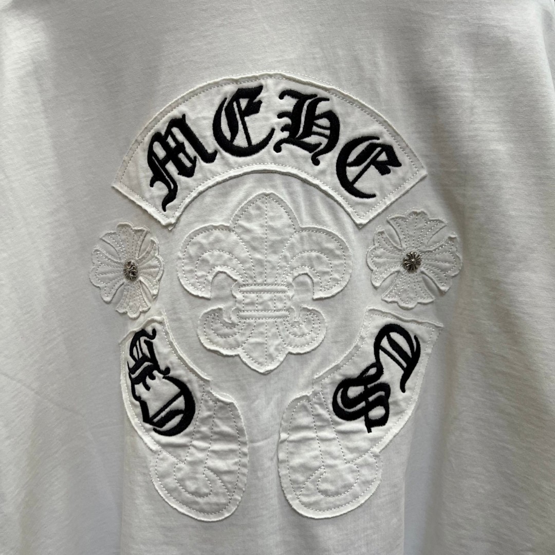 Chrome Hearts 克罗心 马蹄船锚绣花圆领短袖 T恤 白色 A0