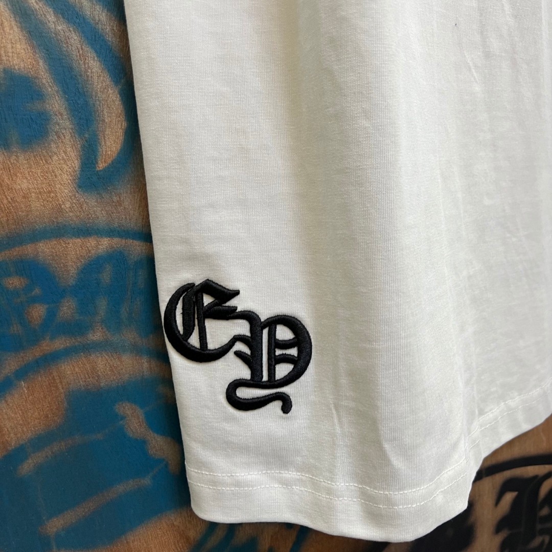 Chrome Hearts 克罗心 十字架绣花圆领短袖 T恤 白色 黑色 A0