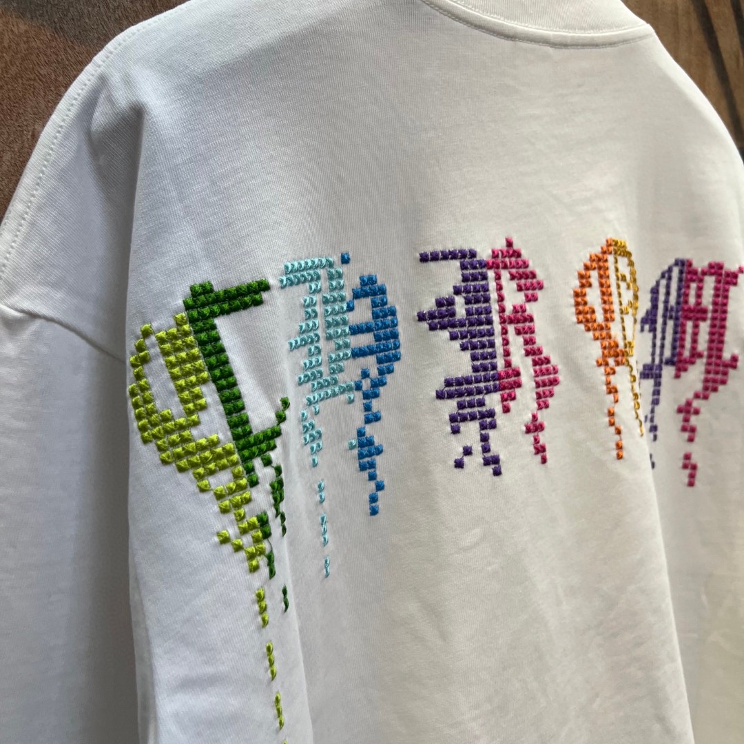 Chrome Hearts 克罗心 彩色绣花圆领短袖 T恤 白色 黑色 A0