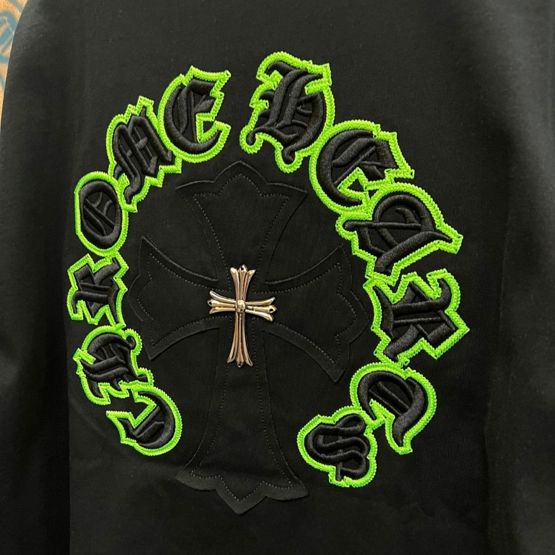 Chrome Hearts 克罗心 十字架绣花圆领短袖 T恤 白色 黑色 A0