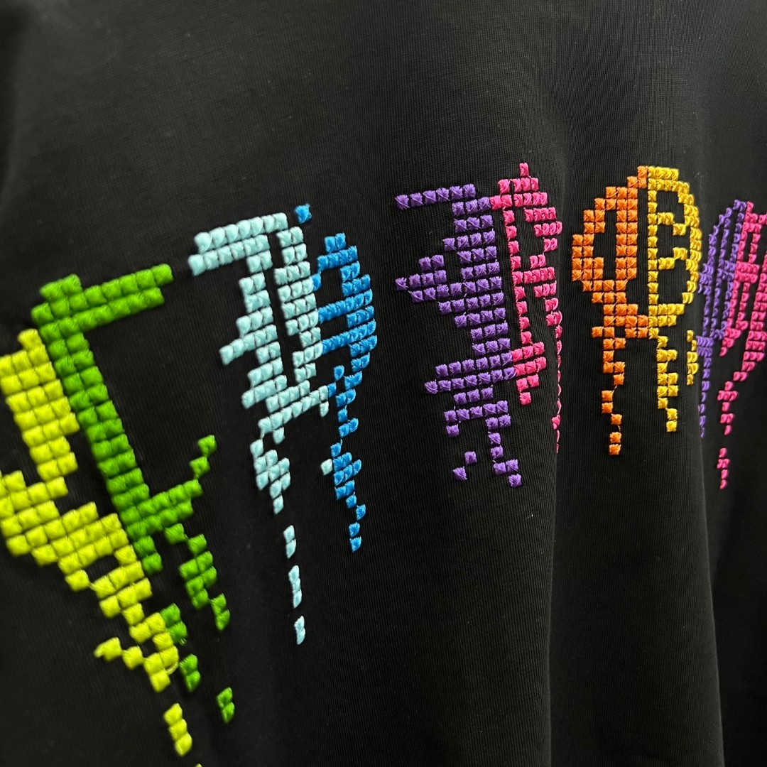 Chrome Hearts 克罗心 彩色绣花圆领短袖 T恤 白色 黑色 A0