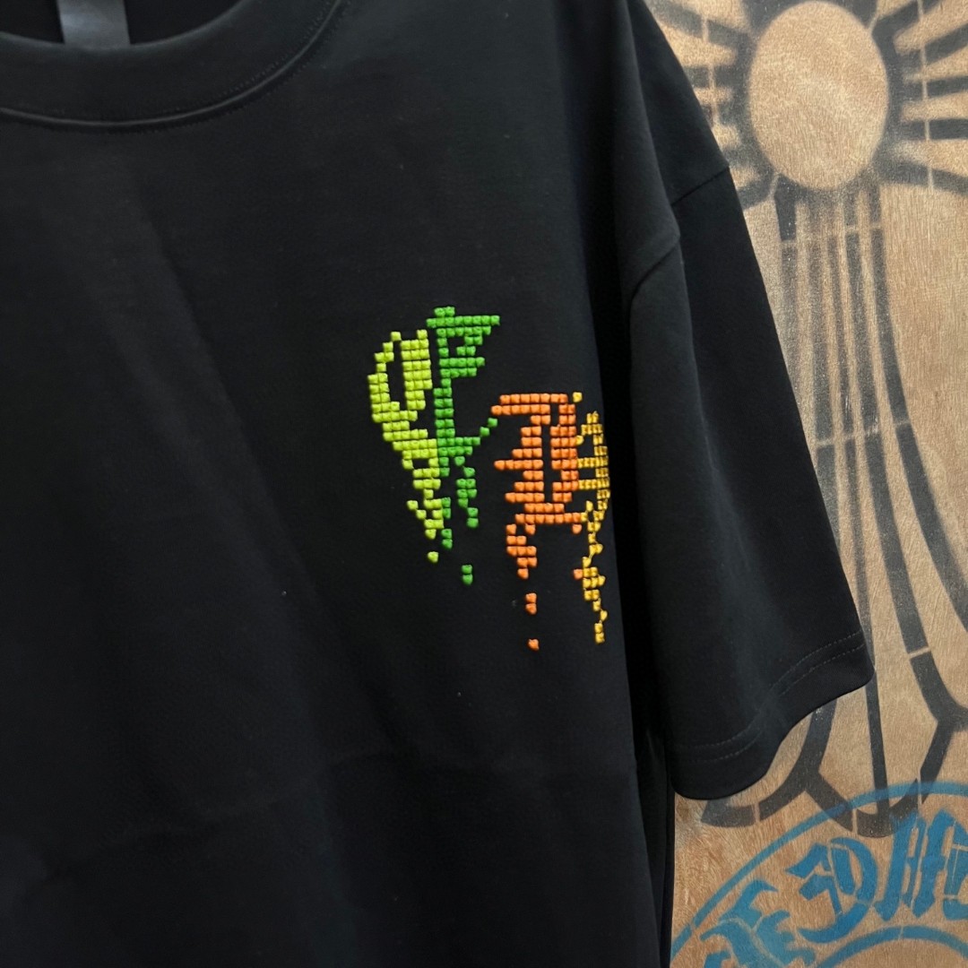 Chrome Hearts 克罗心 彩色绣花圆领短袖 T恤 白色 黑色 A0