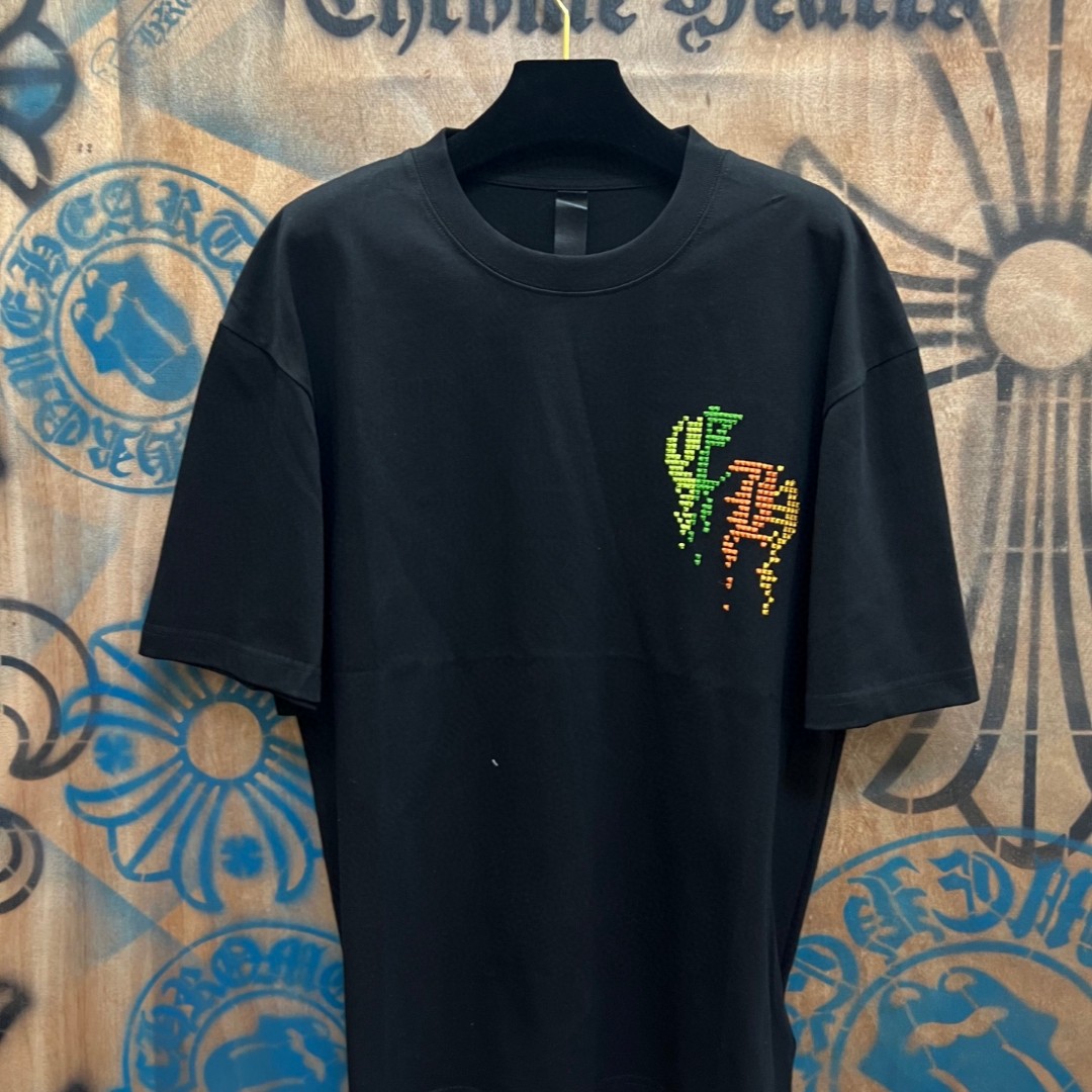 Chrome Hearts 克罗心 彩色绣花圆领短袖 T恤 白色 黑色 A0