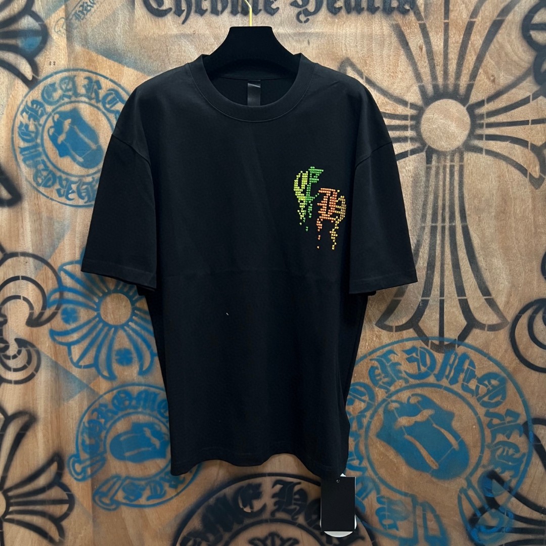 Chrome Hearts 克罗心 彩色绣花圆领短袖 T恤 白色 黑色 A0