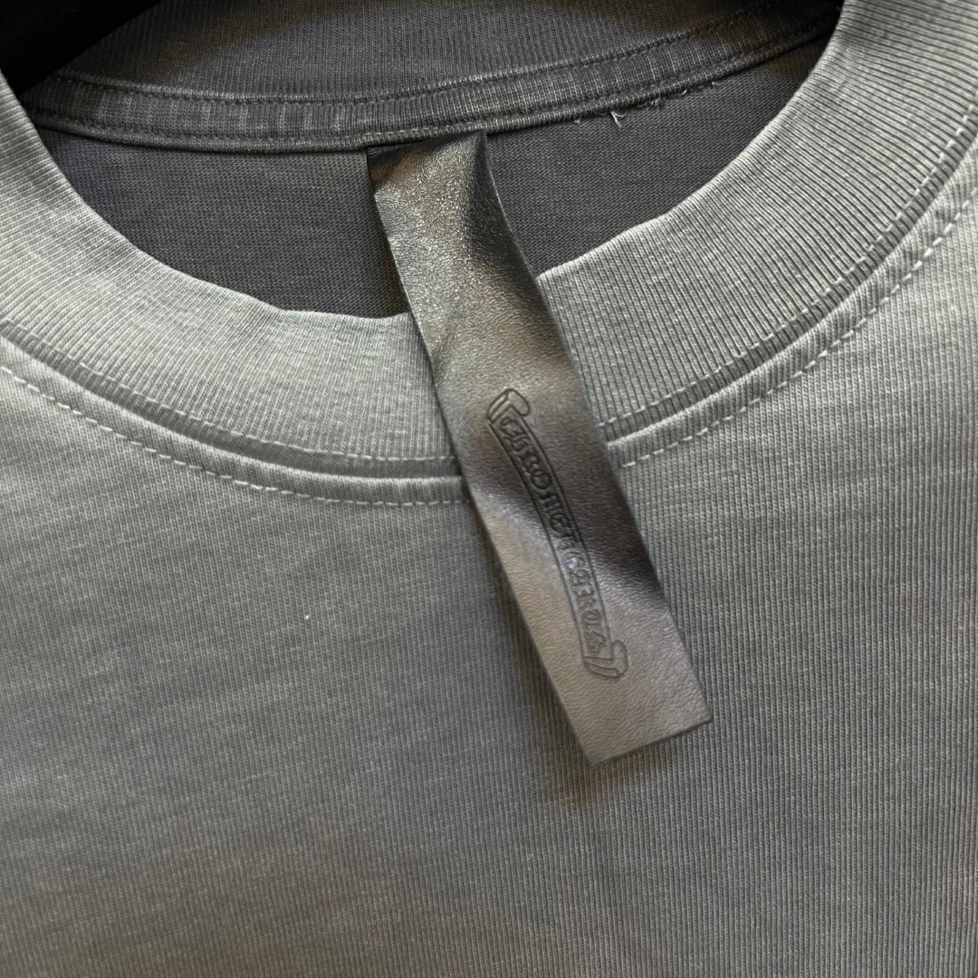 Chrome Hearts 克罗心 做旧红色宝剑绣花圆领短袖 T恤 灰色 黑色 A0