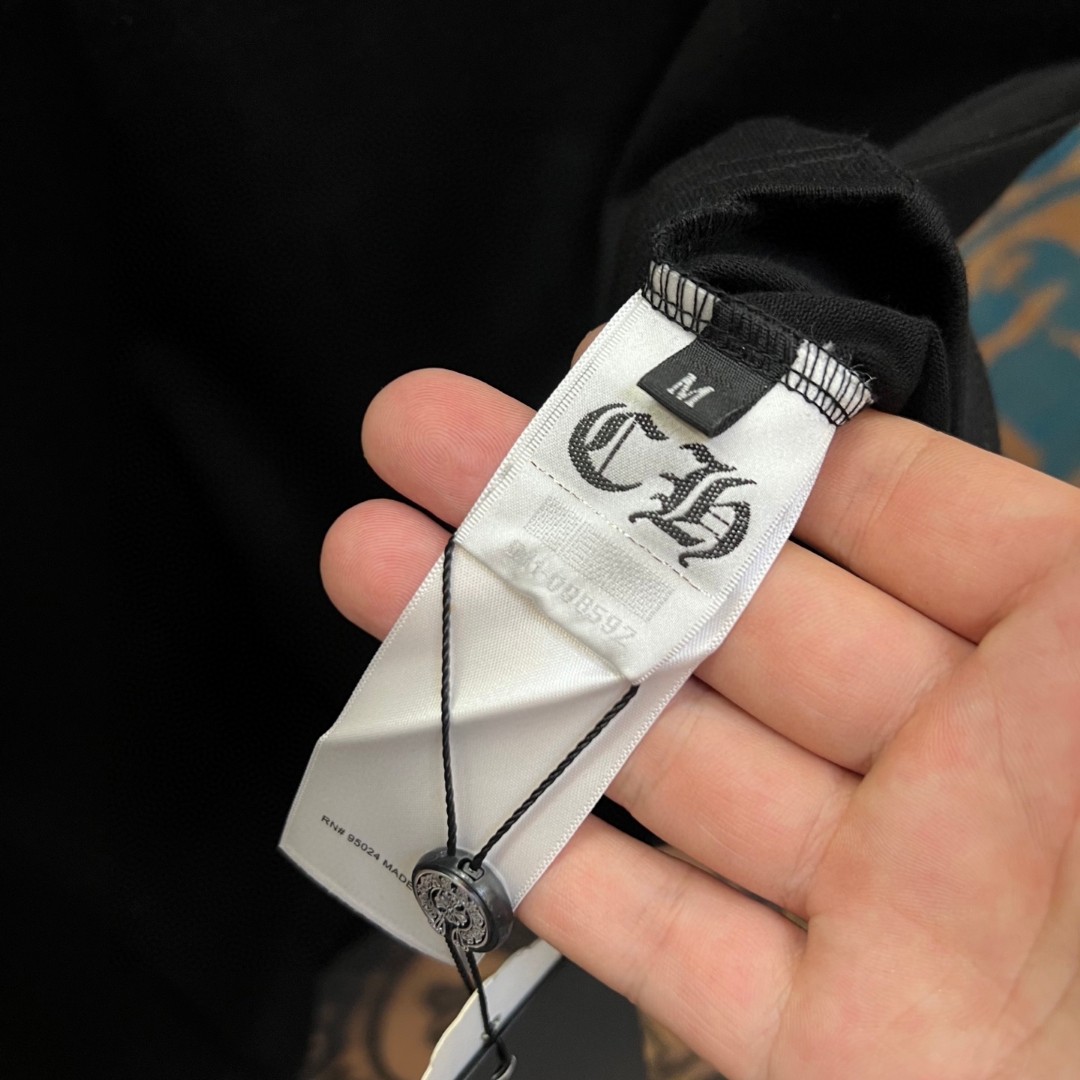 Chrome Hearts 克罗心 马蹄船锚绣花圆领短袖 T恤 黑色 A0