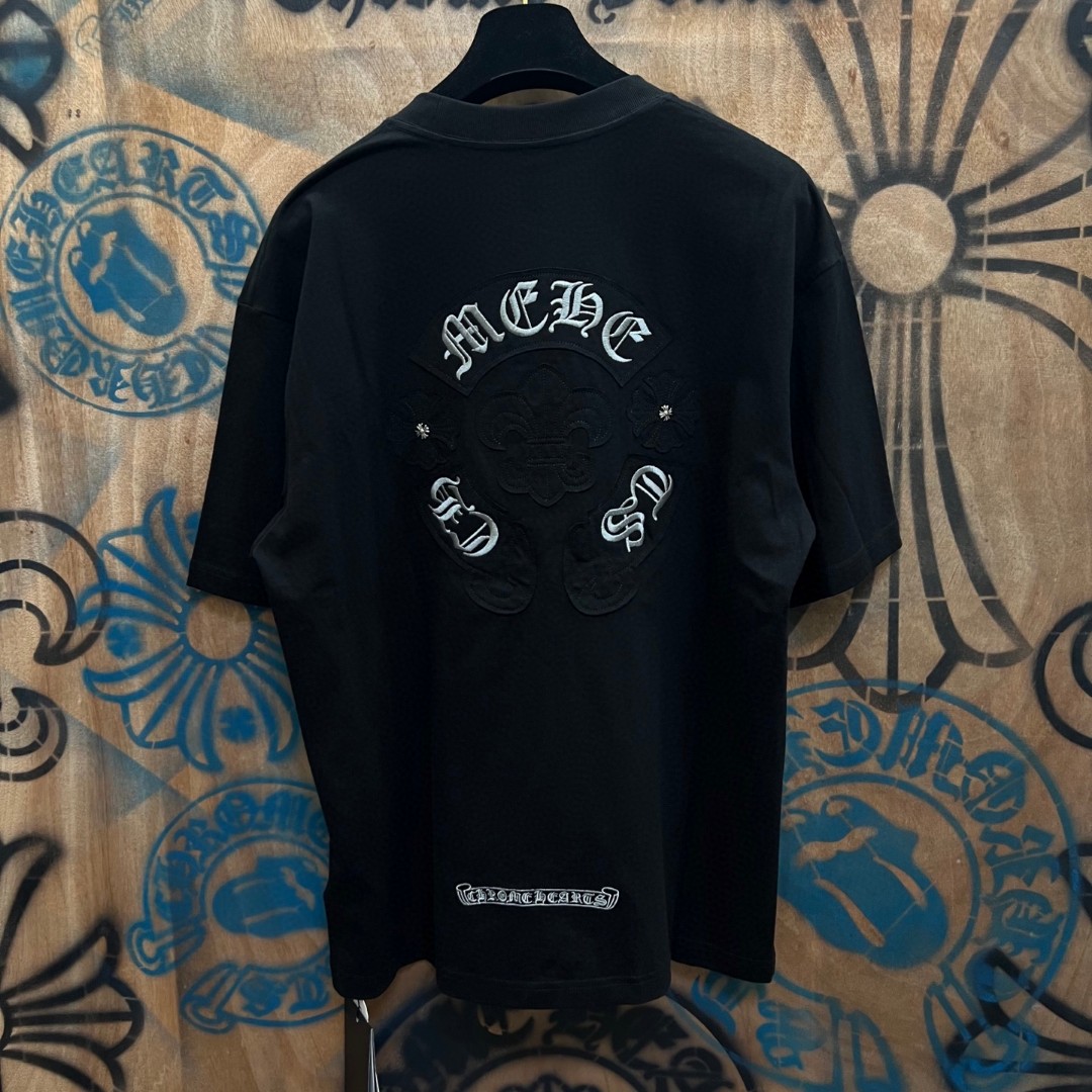 Chrome Hearts 克罗心 马蹄船锚绣花圆领短袖 T恤 黑色 A0